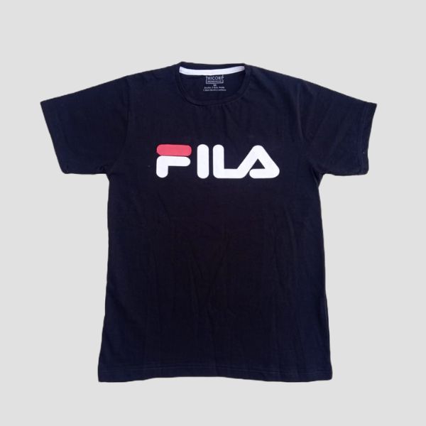 Tees for men | Summer fila black t-shirt for men - Mooka.pk