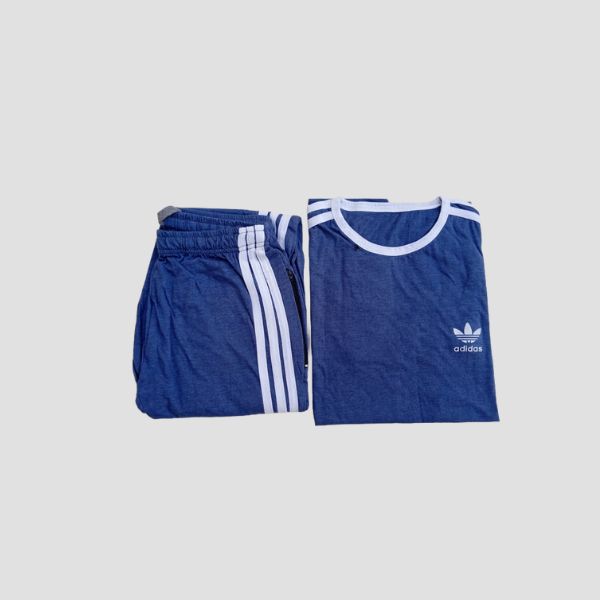 Gym & casual classic blue athletic shorts with shirt for men