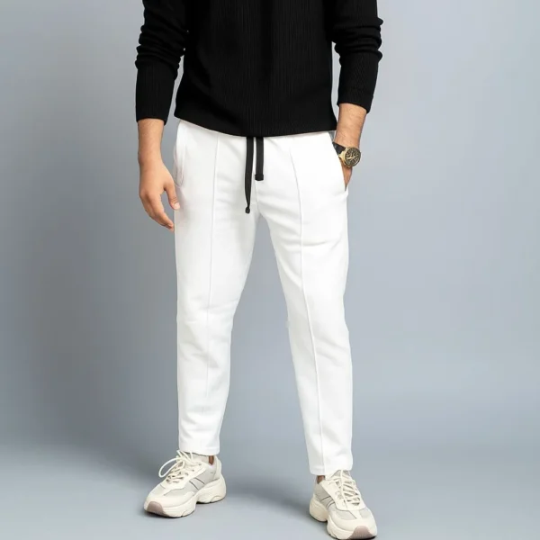 1 (1) White Original Fleece Trouser - Baraksha Brand